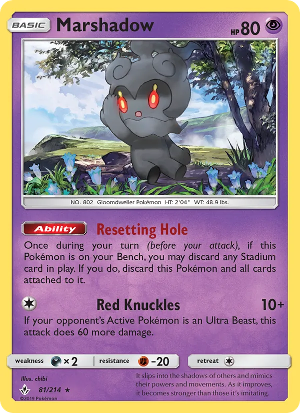 Marshadow - Unbroken Bonds Pokemon Card