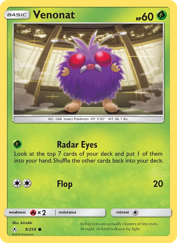 Venonat - Unbroken Bonds Pokemon Card