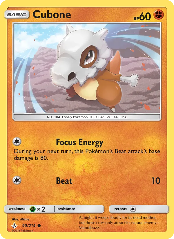 Cubone - Unbroken Bonds Pokemon Card