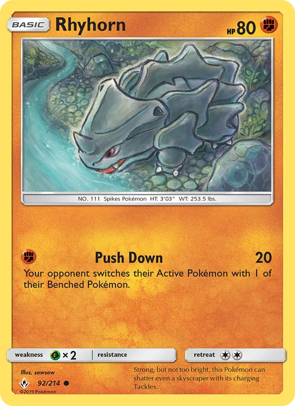 Rhyhorn - Unbroken Bonds Pokemon Card