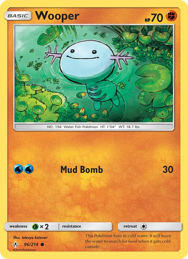 Wooper - Unbroken Bonds Pokemon Card