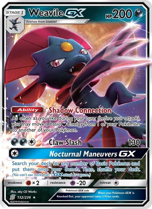 Weavile GX - Unified Minds Pokemon Card