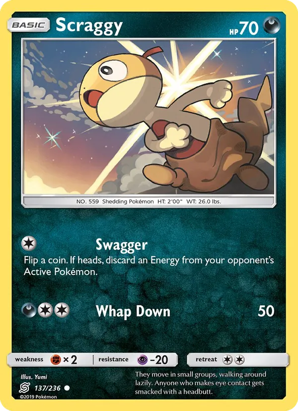 Scraggy - Unified Minds Pokemon Card