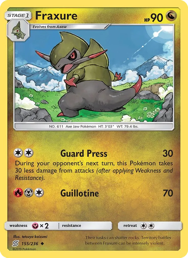 Fraxure - Unified Minds Pokemon Card