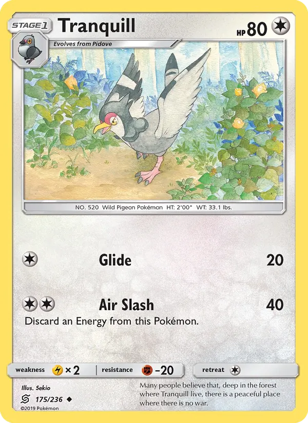 Tranquill - Unified Minds Pokemon Card
