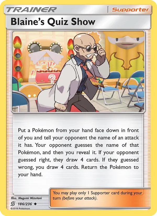 Blaine’s Quiz Show - Unified Minds Pokemon Card