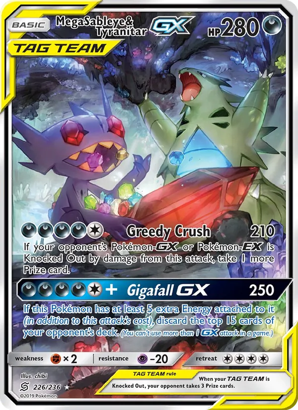 Mega Sableye & Tyranitar GX - Unified Minds Pokemon Card