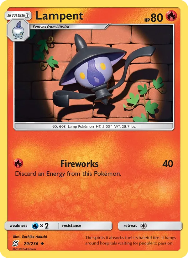 Lampent - Unified Minds Pokemon Card