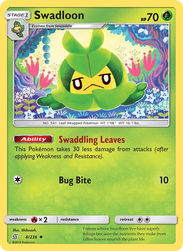 Swadloon - Unified Minds Pokemon Card