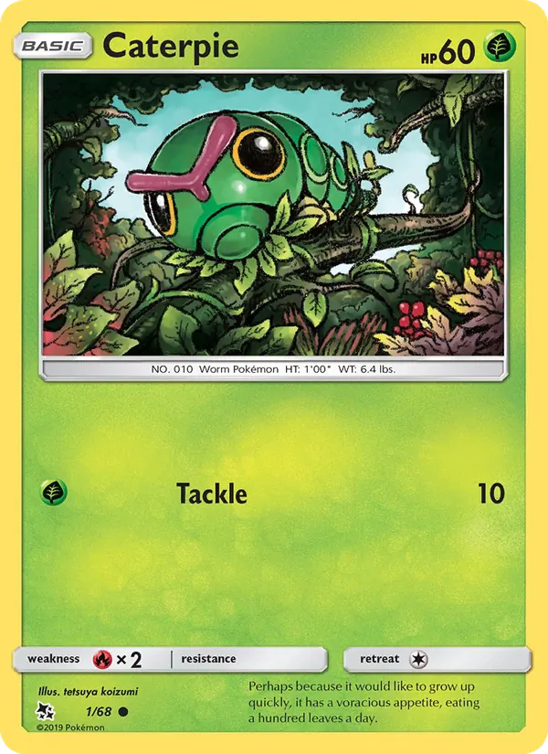 Caterpie - Hidden Fates Pokemon Card