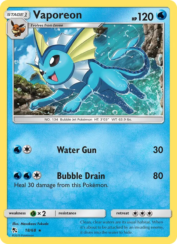 Vaporeon - Hidden Fates Pokemon Card