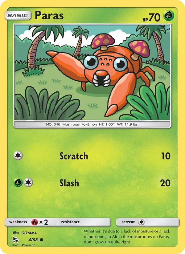 Paras - Hidden Fates Pokemon Card