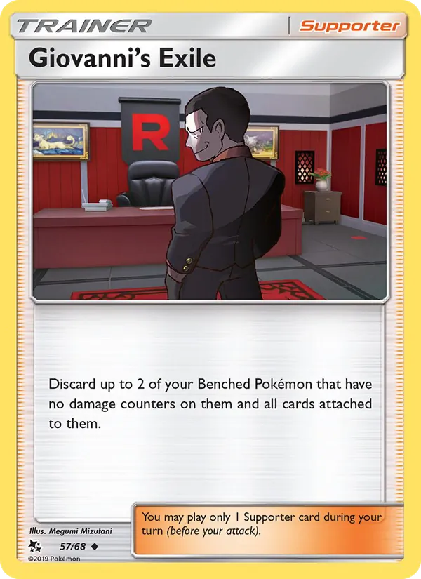 Giovanni’s Exile - Hidden Fates Pokemon Card