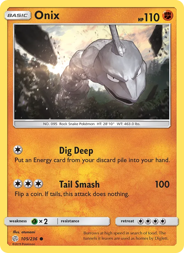 Onix - Cosmic Eclipse Pokemon Card