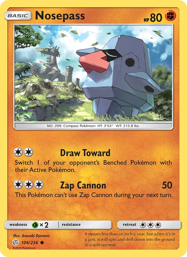 Nosepass - Cosmic Eclipse Pokemon Card