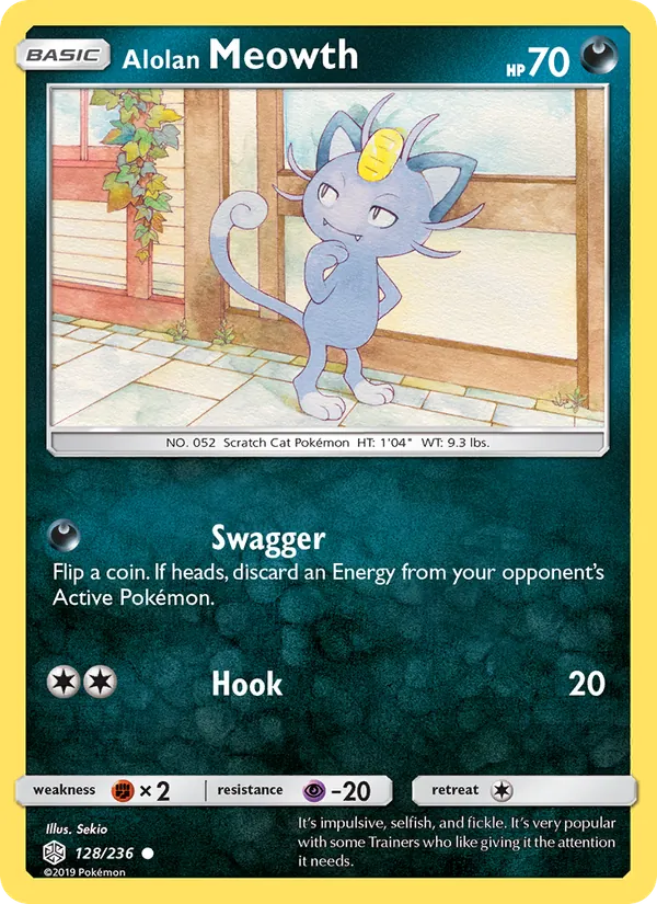 Alolan Meowth - Cosmic Eclipse Pokemon Card