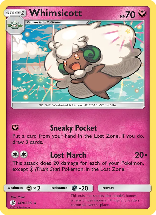Whimsicott - Cosmic Eclipse Pokemon Card
