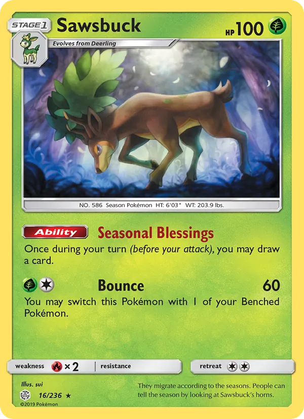 Sawsbuck - Cosmic Eclipse Pokemon Card