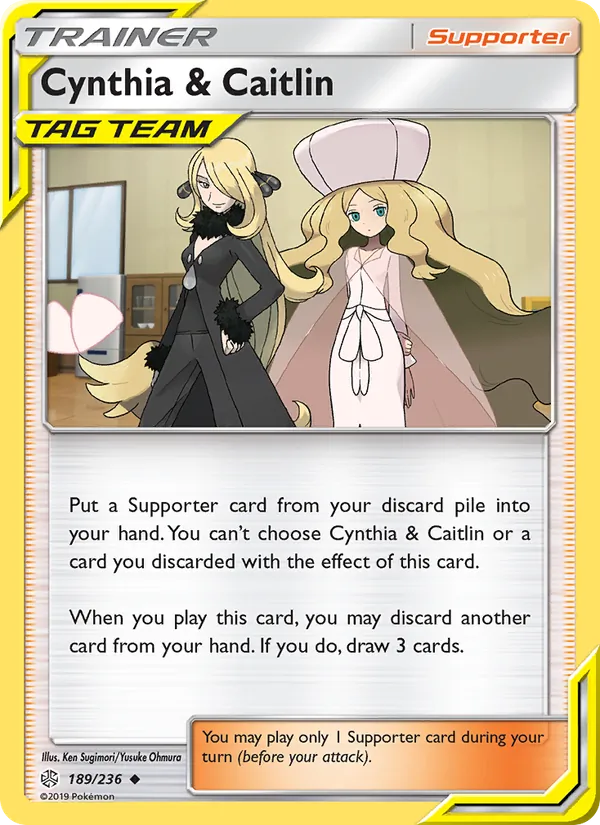 Cynthia & Caitlin - Cosmic Eclipse Pokemon Card