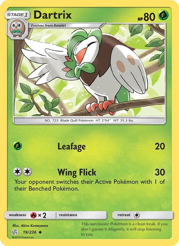 Dartrix - Cosmic Eclipse Pokemon Card