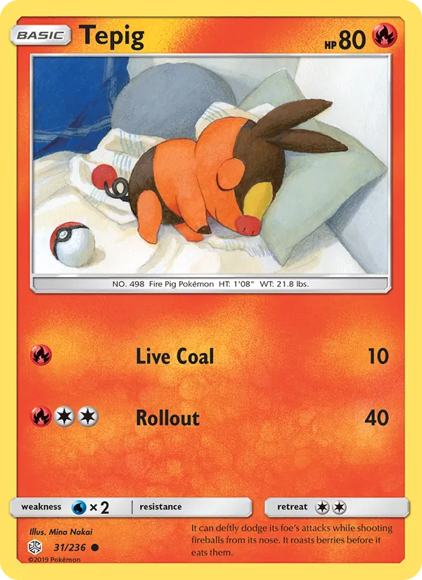 Tepig - Cosmic Eclipse Pokemon Card