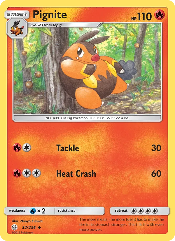 Pignite - Cosmic Eclipse Pokemon Card