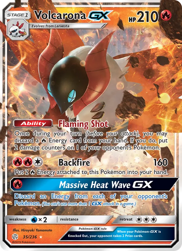 Volcarona GX - Cosmic Eclipse Pokemon Card