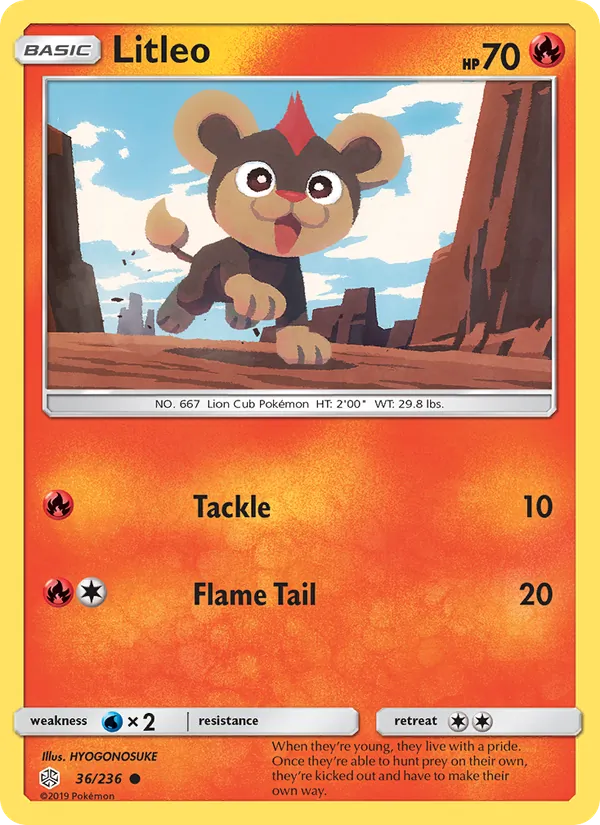 Litleo - Cosmic Eclipse Pokemon Card