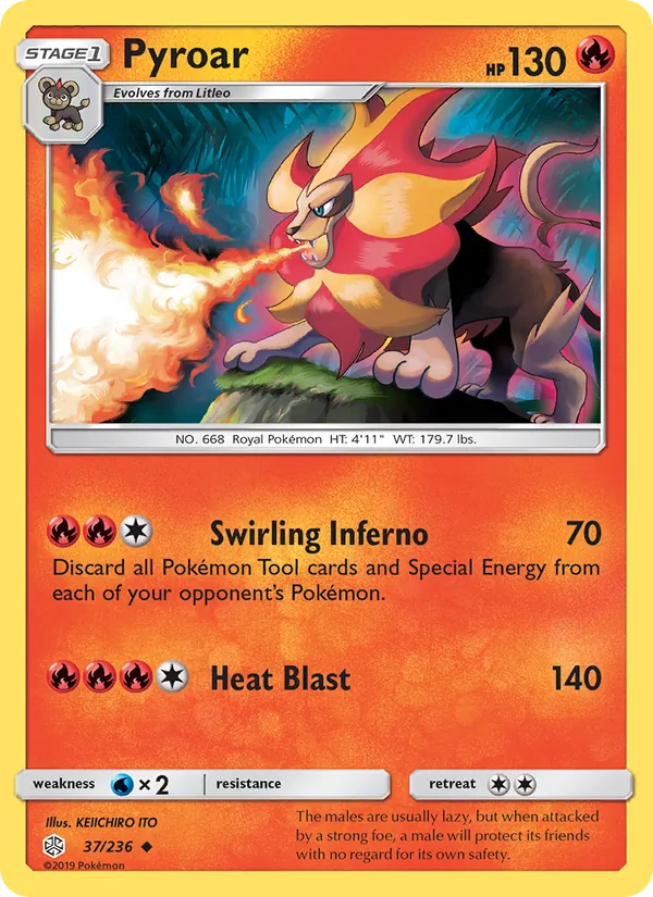 Pyroar - Cosmic Eclipse Pokemon Card
