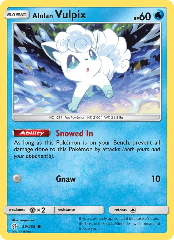 Alolan Vulpix - Cosmic Eclipse Pokemon Card