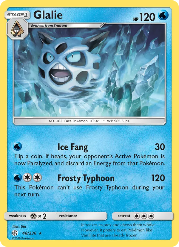Glalie - Cosmic Eclipse Pokemon Card