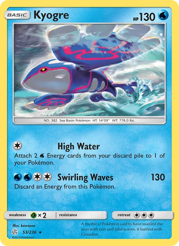 Kyogre - Cosmic Eclipse Pokemon Card