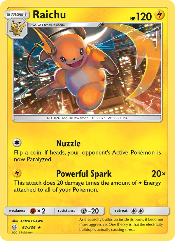 Raichu - Cosmic Eclipse Pokemon Card