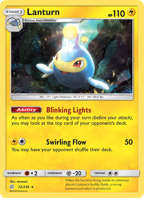Lanturn - Cosmic Eclipse Pokemon Card