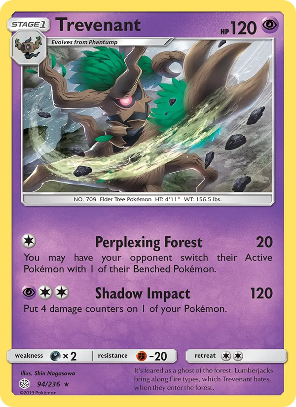 Trevenant - Cosmic Eclipse Pokemon Card
