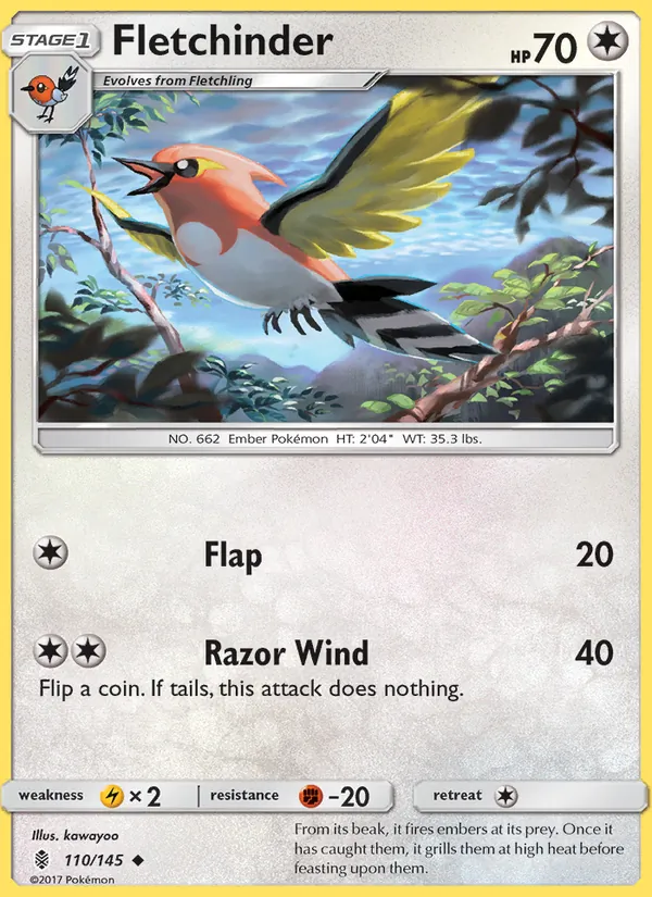 Fletchinder - Guardians Rising Pokemon Card