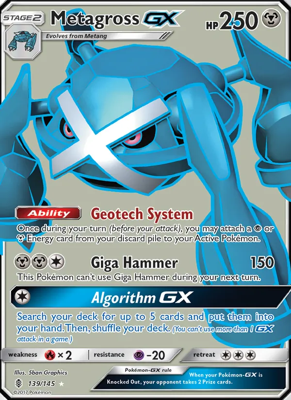 Metagross GX - Guardians Rising Pokemon Card