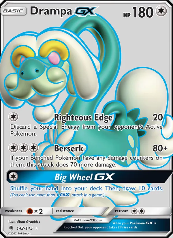 Drampa GX - Guardians Rising Pokemon Card