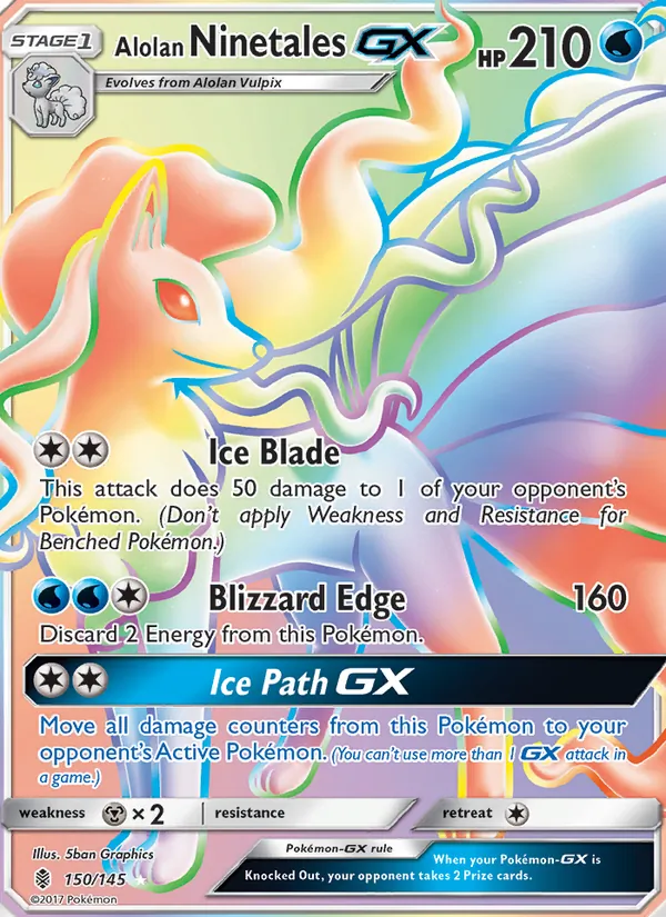 Alolan Ninetales GX - Guardians Rising Pokemon Card