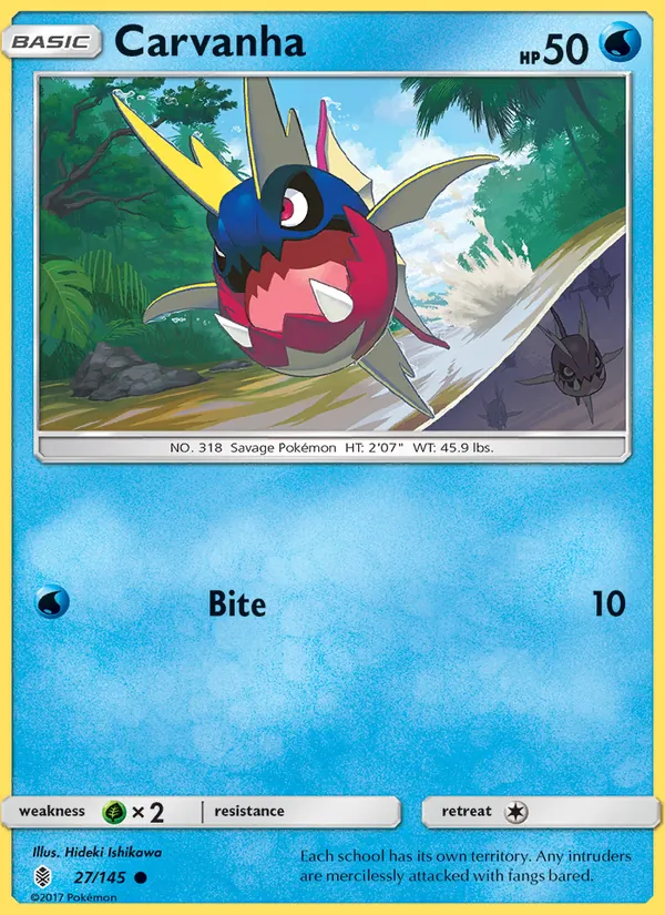 Carvanha - Guardians Rising Pokemon Card