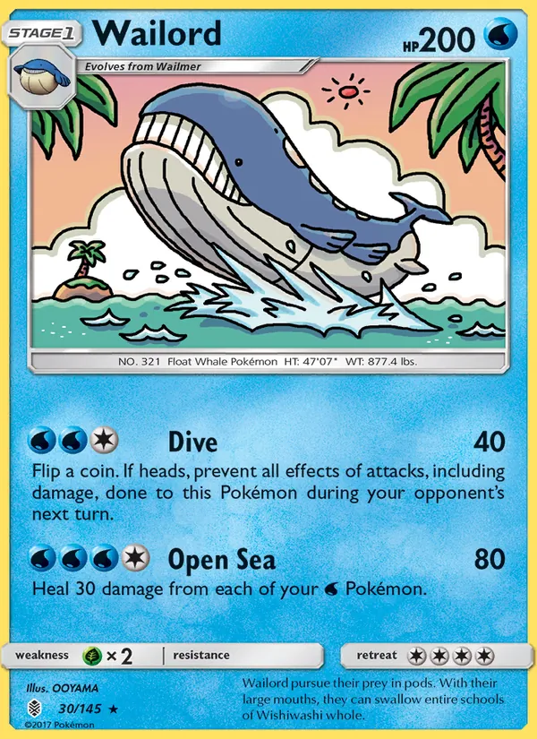 Wailord - Guardians Rising Pokemon Card