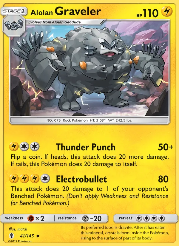 Alolan Graveler - Guardians Rising Pokemon Card