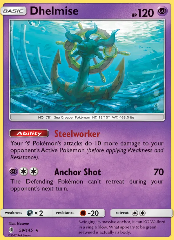 Dhelmise - Guardians Rising Pokemon Card