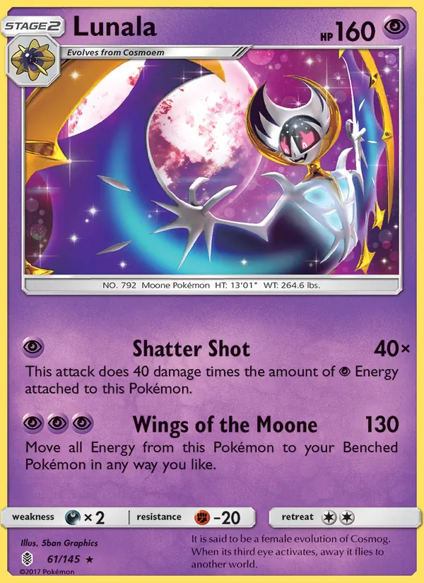 Lunala - Guardians Rising Pokemon Card
