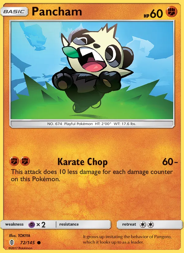 Pancham - Guardians Rising Pokemon Card