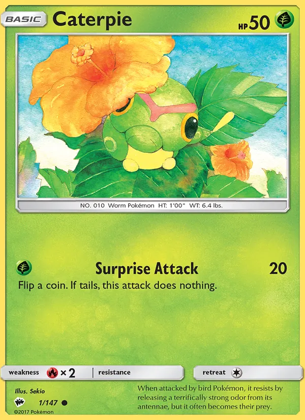 Caterpie - Burning Shadows Pokemon Card
