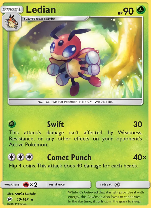 Ledian - Burning Shadows Pokemon Card