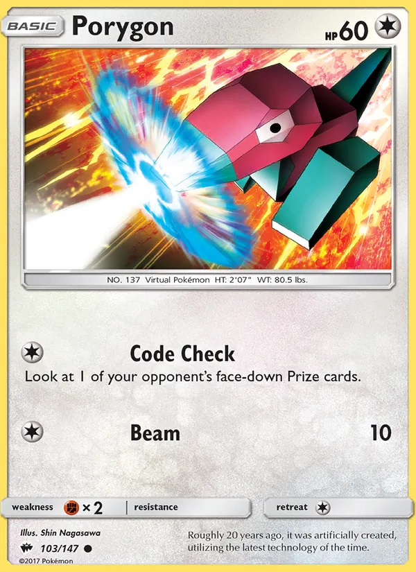 Porygon - Burning Shadows Pokemon Card