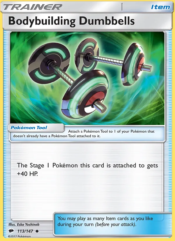 Bodybuilding Dumbbells - Burning Shadows Pokemon Card