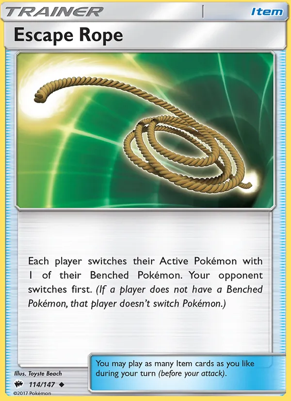 Escape Rope - Burning Shadows Pokemon Card